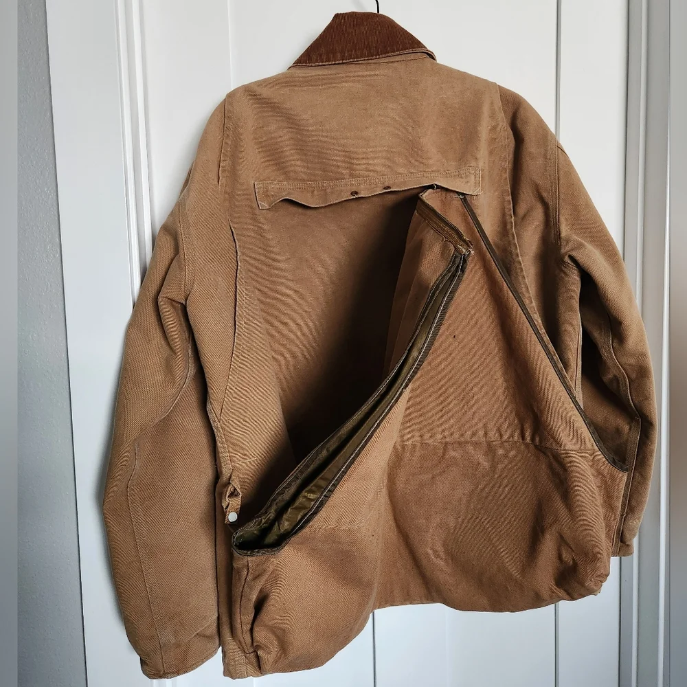 Carhartt Vintage Shooting Jacket Men L Corduroy Hunting Patches Blanket Lined - Picture 3 of 14